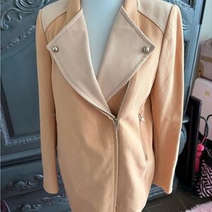 Women's Camel Zip-Front Blazer Jacket